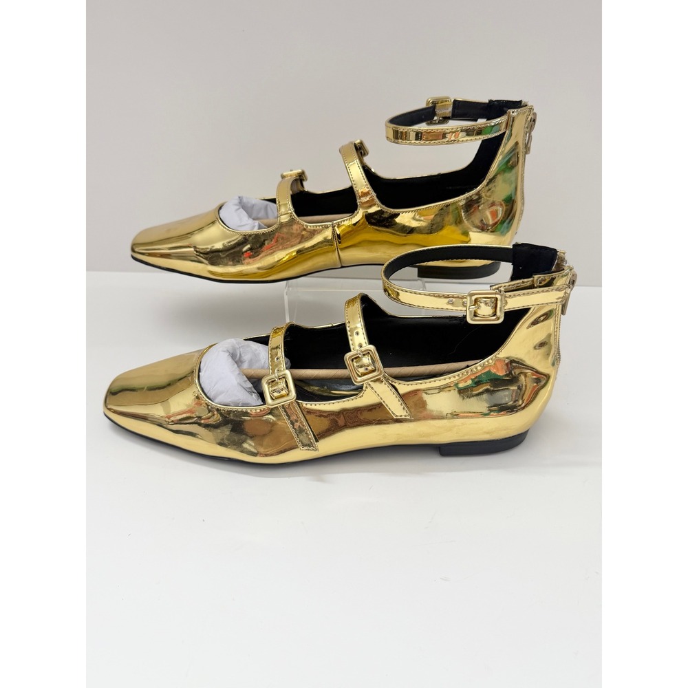 Katy Perry The Confidant Flat Mary Jane Gold Metallic Strappy Sz 9M / 39 - Picture 5 of 9